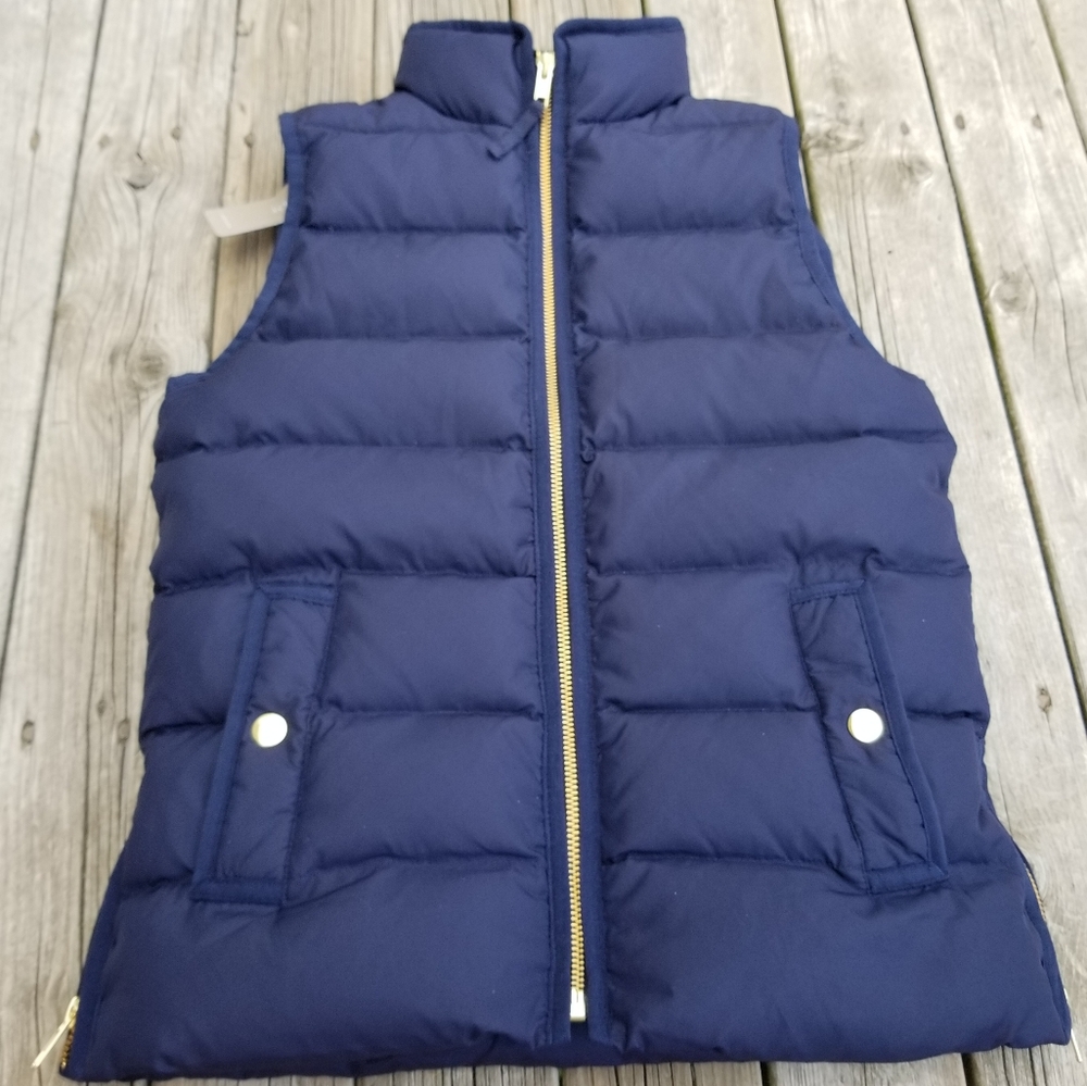 J. Crew navy down filled vest Size XXSP